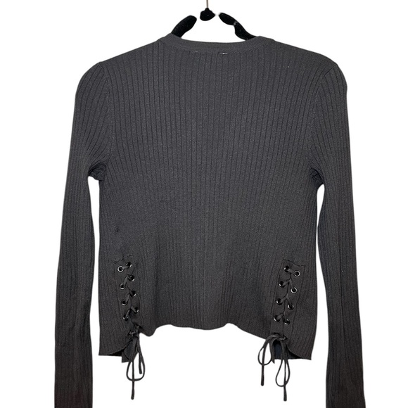 Candies Women Open Cardigan Sweater Grey Size: Medium - Picture 2 of 4